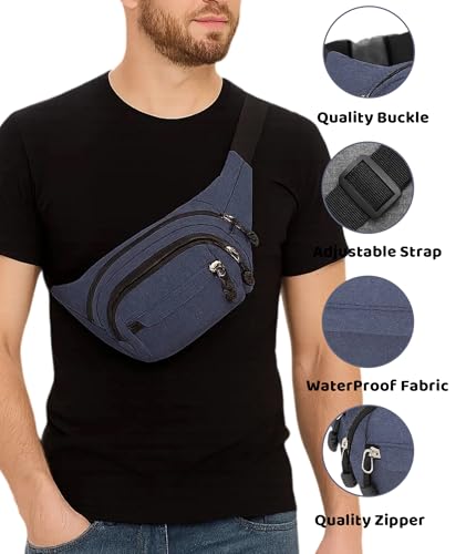 Image of Waist Bag for man, Fanny Bag for Men, Fanny Pack，Durable Fanny Bag for Travel, Running, Hiking, and Gym Workouts