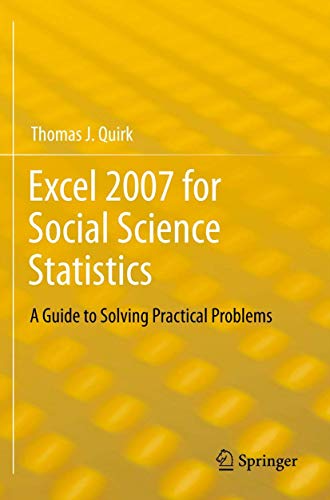 Excel 2007 for Social Science Statistics: A Guide to Solving Practical Problems view 2