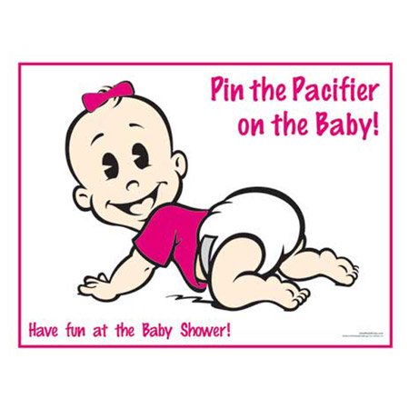 Pin the Pacifier on the Baby Caucasian Girl Baby Shower Game