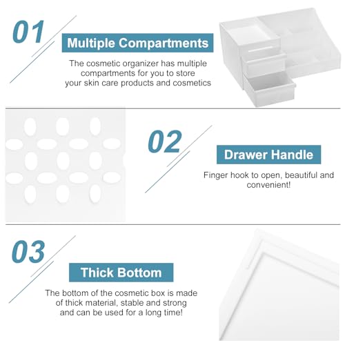TEGOVE Make up Organizer mit Schubladen,Make Up Kosmetik Organizer mit Schubladen,Kosmetik Aufbewahrung,Makeup Organizer Schminktisch Organizer,Geeignet Schlafzimmer,Badezimmer