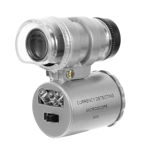 Image of SEWACC Pocket Microscope 60x LED Microscope 60x with LED Light Magnifier Currency