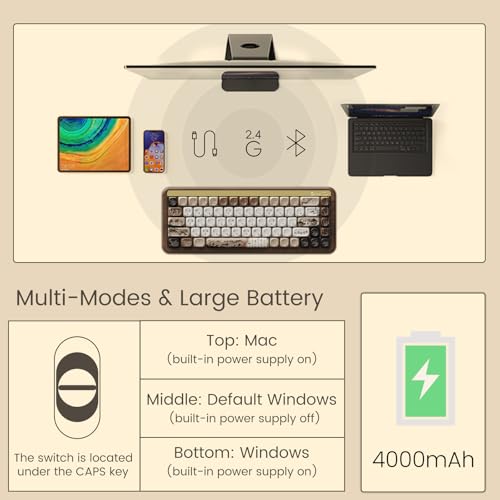 Image of Akko Mechanical Gaming Keyboard with Walnut Wooden Case, MU01 Mountain Seclusion 65% 68-Key RGB 2.4G Wireless /Bluetooth /Wired Hot-swappable Keyboard with PBT Dye-Sub Keycaps for Mac & Win