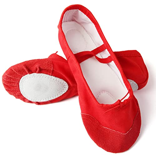 Ballet Shoes Meninas Ballet Dance Shoes Split Leather Sole Lona Yoga Ginástica Sapatos para Mulheres