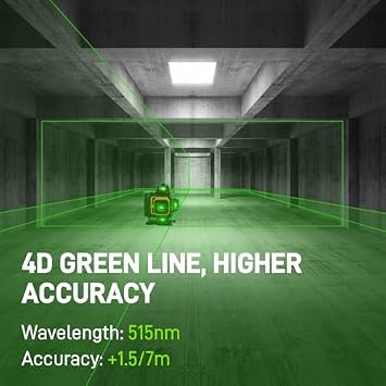 AIXZ Laser Level with Tripod, 360 Self Leveling 4D Laser Level, 16 Green Lines Laser Leveler Tool with 2Pcs Lithium Batteries for Picture Hanging, Tile, Home Renovation, Indoor, Outdoor