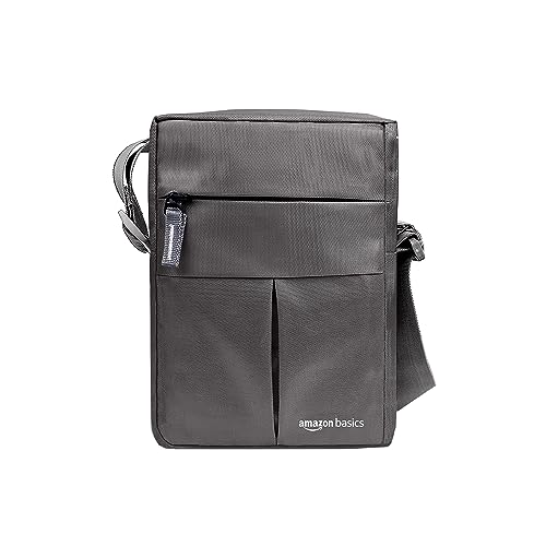 Amazon Basics Sling Bag/Crossbody Bag with Adjustable Strap for Daily and Travel Use, Durable, Water-Resistant, Travel-Friendly (Unisex, Grey)