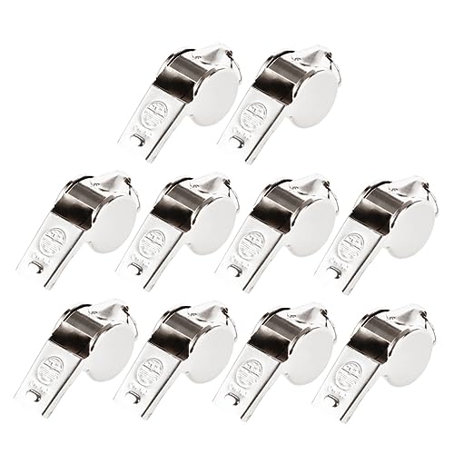 10 silbatos metálicos portátiles para árbitros miniatura 1