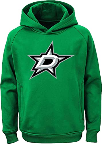 Outerstuff NHL Youth 8-20 Team Color Performance Primary Logo Pullover Sweatshirt Hoodie (14-16 Dallas Stars Green)