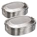 Produktbild 2X Edelstahl Vesperdose 12 x 16 cm Vesperbox Brotdose Lunchbox Dose Box Behälter