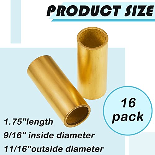 16 Pcs Trailer Leaf Spring Bushing Kit Shackle Bushings Bronze Bushings Trailer Axle Bushing Tools For Trailer Axle Replace Double Eye Springs, Id 9/16" Od 11/16" #TOP1