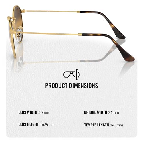 Image of Ray-Ban RB3447 ROUND METAL CHROMANCE POLARIZED Round Shape Sunglasses for Men with Official Eyewear Kit