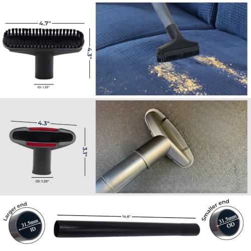 Image of 1.25 Inch Stainless Steel Vacuum Extension Wand Compatible with Vacuums using 1 1 /4 Inch (1.25in) 32mm Accessories - 1 1 /4 Vacuum Extension Tube for Shop Vac (Extension&Attachments)