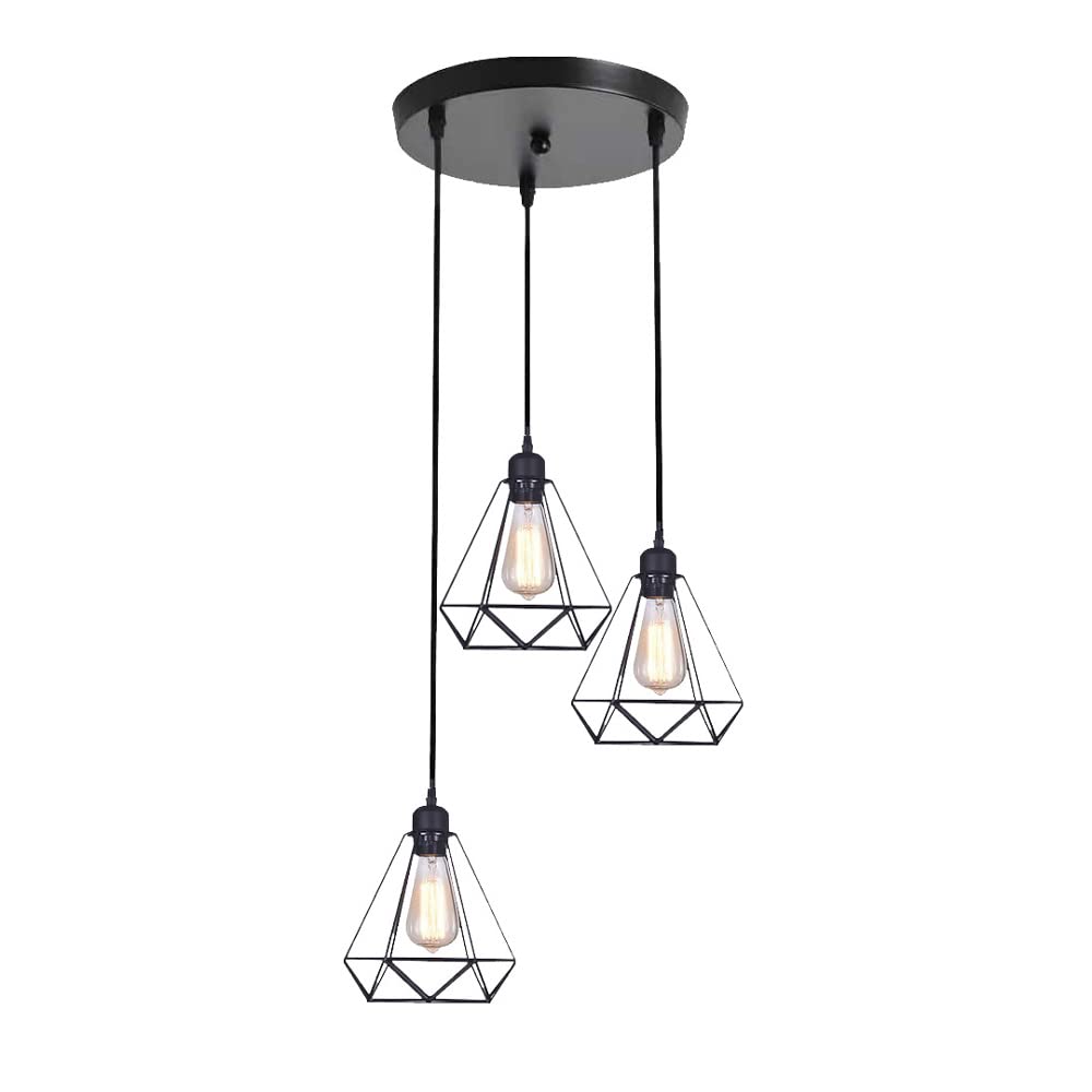 Chandelier moderne E27 en fer suspendu pour restaurant et salon