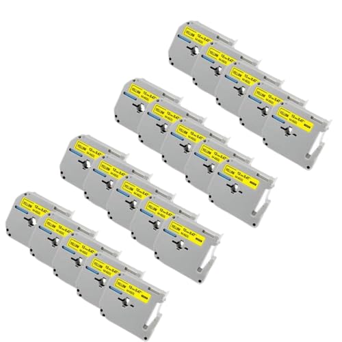 20PK ���x���e�[�v���{�� 12mm MK-231 ���n�ɍ� PT80 PT65 �Ή�(Black on Yellow)