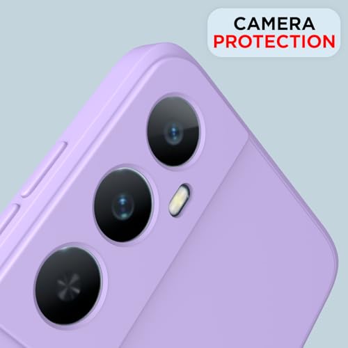 Image of Outlouders Back Cover for Realme C65 4G | Camera Protection | Durable Soft Matte Silicone Bumper Case (Purple)
