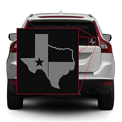 Image of TX Flag Shaped Like Texas [Pick Color] Vinyl Transfer Sticker for Laptop /Car /Truck /Window /Bumper (3 inch x 3 inch, Gray)