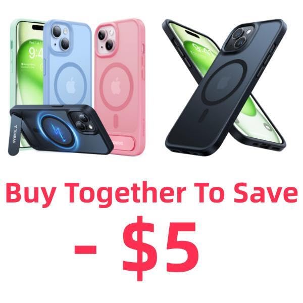 TORRAS Magnetic Designed for iPhone 15 Case & Magnetic Stand iPhone 15 Case