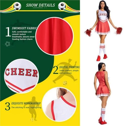 Uniforme de Animadora Multicolor de 5 Piezas con Estampado de Letras Tradicional 5