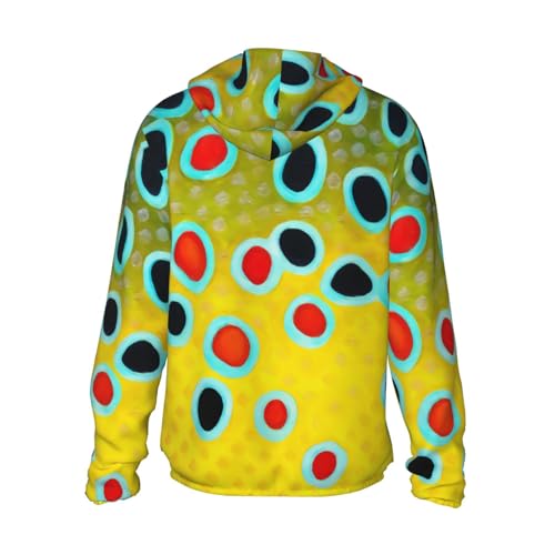 Rainbow Trout Skin Print Sun Protection Hoodie Zip Rash Guard Long Sleeve Shirt for Fishing Hiking for Mens Womens4