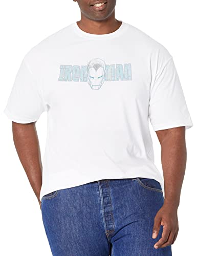 T-Shirt Ironman Marvel Blanc 3XL Homme Coupe Ample Anti-Serrage