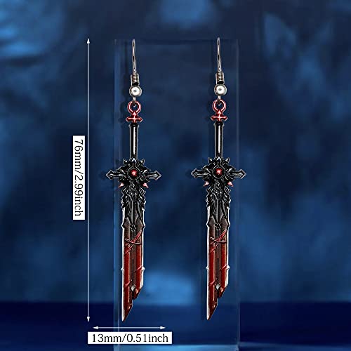Unique Handmade Punk Retro Gothic Long Dagger Knife Sword Dangle Drop Earrings for Women Men Statement Jewelry Gifts2