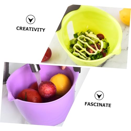Set de 3 tazones para ensalada y mezcla plástico con tapa miniatura 7