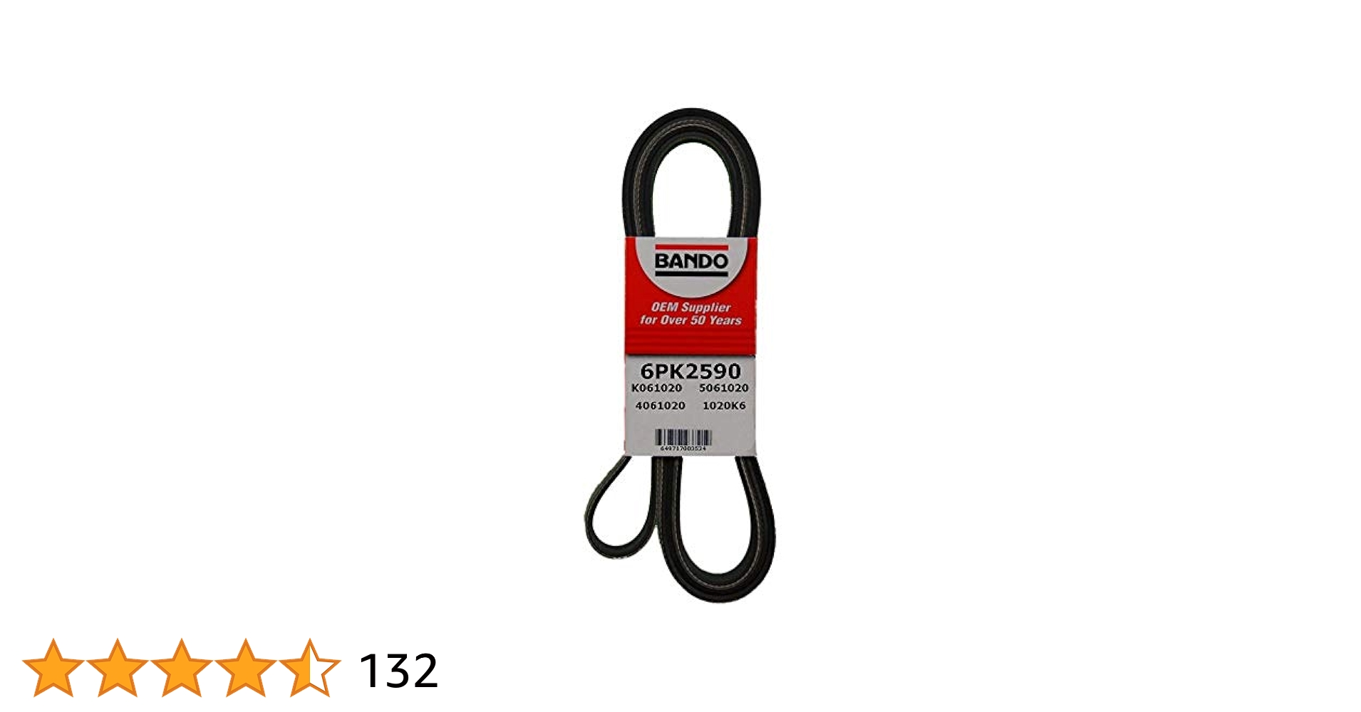 Bプロ　5点セット Serpentine Belt 6PK1590 Fit for Dodge Dart Ford Fusion Audi