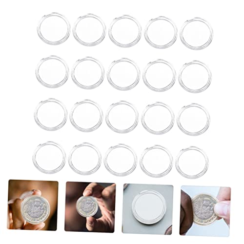100 protectores transparentes para monedas de plástico miniatura 3