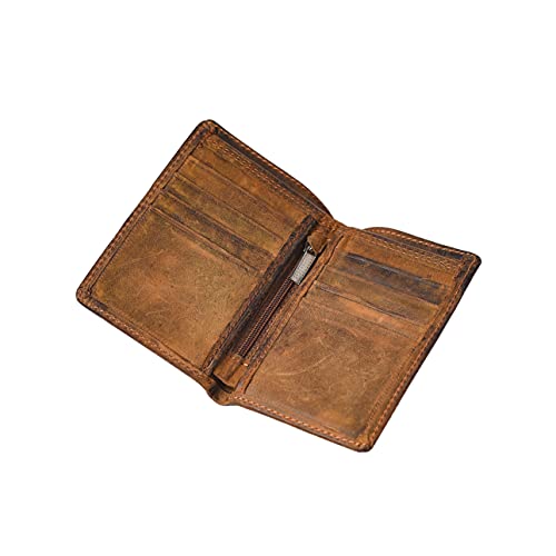 Premium Genuine Leather Wallet - Oil Pullup - Shield Cash and Coin Holder - Card Case - Bi-Fold - Slim Wallet - Man Wallet - Image 4