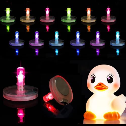 Light Up Rubber Duck Display with 16 Modes and 7 Colors, Self-Adhesive Mount (Rubber Duck not Included) (12Pcs)