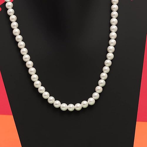 Miniatura 3 de LeCalla 925 Sterling Silver Pearl Necklace Jewelry Strand Wedding Prom Bridal Pearls Jewelry Trendy Hypoallergenic Simulated Pearl Pendant
