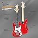 GLARRY 36in Electric Bass Guitar, 4 String Beginner Starter Kit with Accessories including Cable, Strap, Bag for Adults (Red)