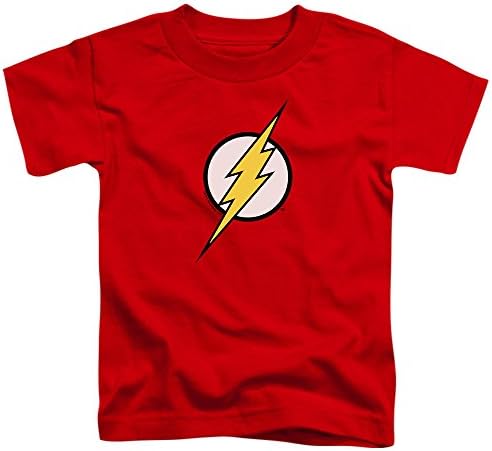 Youth Flash Lightning Bolt Logo T Shirt for Boys & Stickers (Size 7) Red