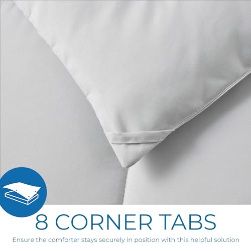 Image of Nestl Oversized King Duvet Insert, Quilted Down Alternative Comforter All Season Light Grey with Corner Tabs