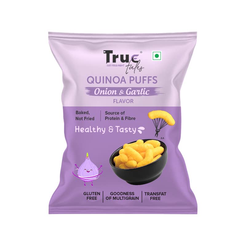 True Tales Quinoa Puffs | Onion & Garlic | 100g | Roasted & Non-fried | Crunchy & Guiltfree | Perfect Snack for School Kids & Weight Loss | No MSG | Cuts Mid-Meal Cravings | Gluten Free (B0BBZMSZCQ) Amazon Price History, Amazon Price Tracker