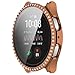 Bling Case Fit for Samsung Galaxy Watch 7 for Women Men, Protective Case Tempered Glass Film Screen Protector Cover for Samsung Galaxy Watch 7 40mm 44mm (Rose Gold, Watch 7 44mm)
