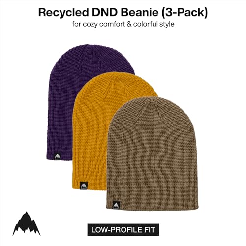 Image of Burton Kids' 3-Pack Recycled DND Beanie - Unisex Warm Winter Knit Hat for Boys & Girls - One Size