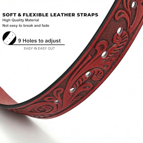 Image of BELTROAD Western Leather Belt Strap for Men Women Cowboy Cowgirl Leather Mens Belts for Jeans Birthday Christmas Belt Gifts