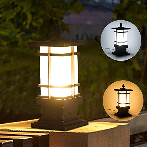 Lámpara de poste impermeable que protege y decora la entrada exterior de su hogar 4
