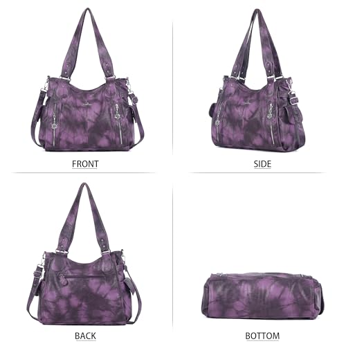 Image of Angel Kiss Handbags for Womens Top-Handle Hobo Purse Roomy Casual Shoulder Bags PU Tote Satchel Purse for Women