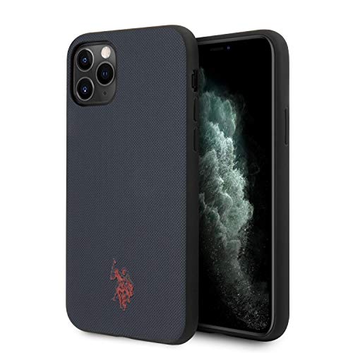 CG MOBILE U.S. Polo ASSN. Étui de téléphone pour iPhone 11 Pro Max en cuir véritable de type polo bleu marine, étui de protection durable et anti-rayures avec facile à clipser, absorption des chocs et