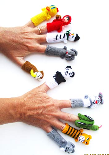 Finger Puppets Hand Made Hand Knit Original from...