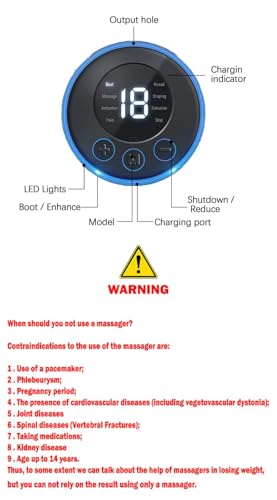 Full Body Mini Butterfly TENS Massager Machine for Pain Relief Wireless Vibrating Massager with 8 Modes,19 Levels Electric Rechargeable EMS Patch for Shoulder,Neck,Arms,Neck,Men/Women,Black