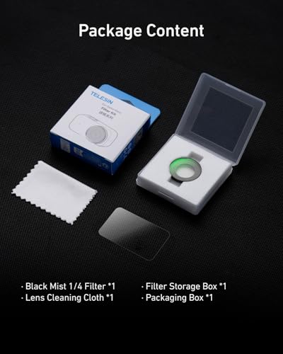 Image of TELESIN Black Diffusion 1 /4 Filter for DJI Osmo Nano, Pro Mist Style Lens Filter, Soft Skin & Cinematic Glow, Reduce Harsh Highlights, HD Optical Glass, Lightweight Aluminum Frame