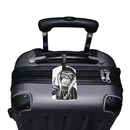 Etiqueta de bagagem Monkey Rapper de couro PU bolsa viagem etiqueta bagagem 1 peça