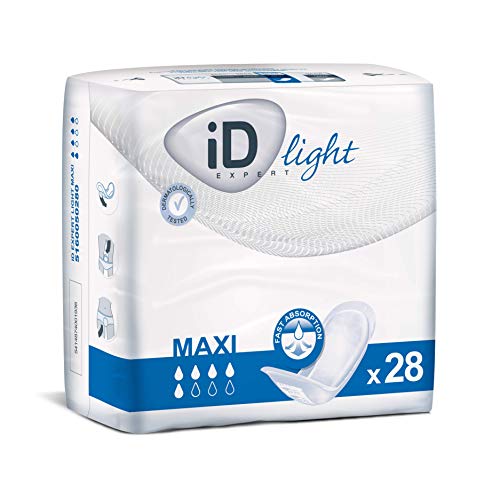 Price comparison product image ID Expert Incontinence Pads,  Fast Absorbing Disposable Pads for Men and Women,  Maxi,  Heavy Absorption,  Size Normal