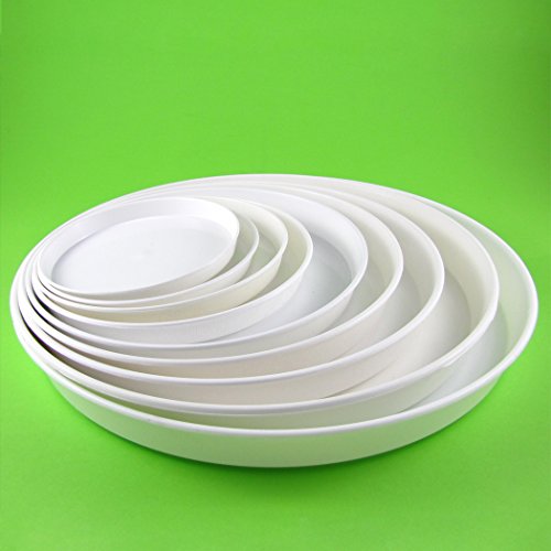 kagm Blumentopf Untersetzer aus Kunststoff, rund, Farbe: weiß 25,5cm Cover