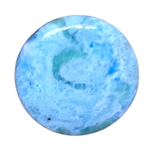 Larimar naturel cabochon rond 22mm pierre calibrée pour éviter les ratés en sertissage