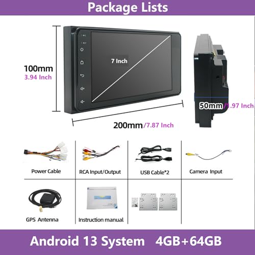 Radio para auto con pantalla táctil de 7 pulgadas miniatura 7