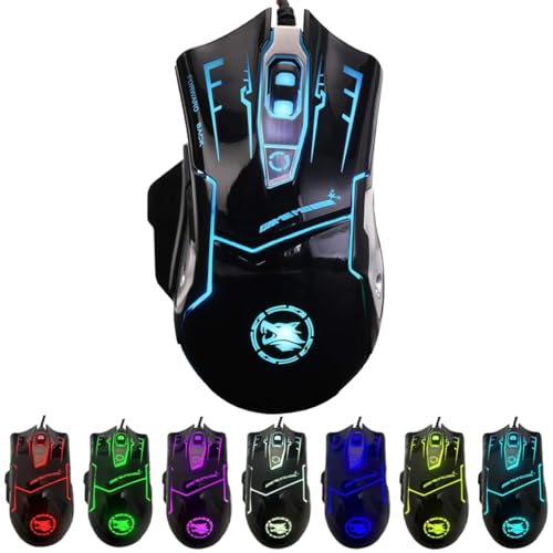 RGB Light up Wired Gaming Mouse for Computer - Durable USB...
