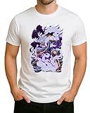 One Piece Wanted Luffy - Camiseta para hombre con sombrero de paja con diseño de Monkey D. Luffy Gear 5 Style III, Blanco, L